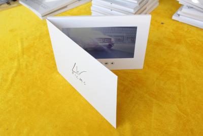 China Customizable white blank card 10'' screen size lcd video brochure card video book brochure  with films for wedding for sale