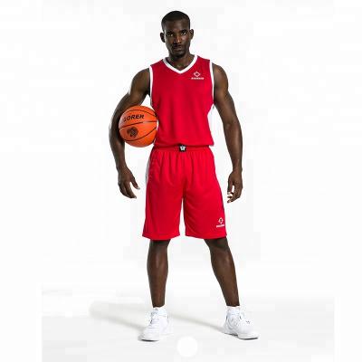 China Rigorer Antibacterial Basketball Uniform Images Sublimated Basketball Tank Top Basketball Uniform Design Red for sale