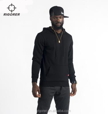 China Anti-pilling Men's Casual Pullover Hoodie Gray And Black Sport Hoodie With Fleece for sale