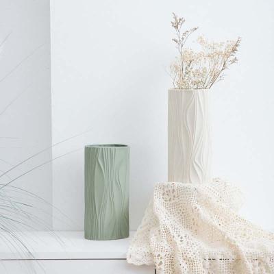 China wholesale colorful stripe porcelain vase ceramic flower vessel ceramic vase for home decor for sale