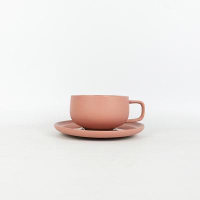 China Wholesale Nordic Europe Orche Ceramic Coffee Cup and Saucer for Christmas Gift for sale