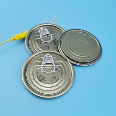 China 0.22mm Thickness Full Open Tinplate Lid For Pet Fish Can Eoe Easy Tin Cover for sale