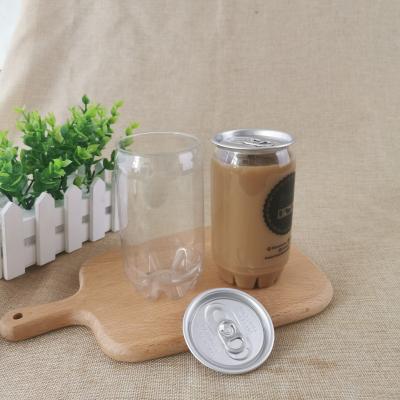 China Clear PET Easy Open Lids 65mm 350ml Plastic Coffee Cans for sale