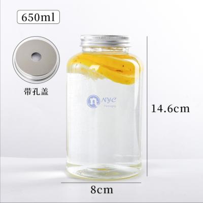 China 650ML Empty 14.6CM Transparent Disposable Juice Bottles for sale