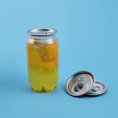 China EOE 202# 52MM 300ml Clear Plastic Beverage Cans for sale