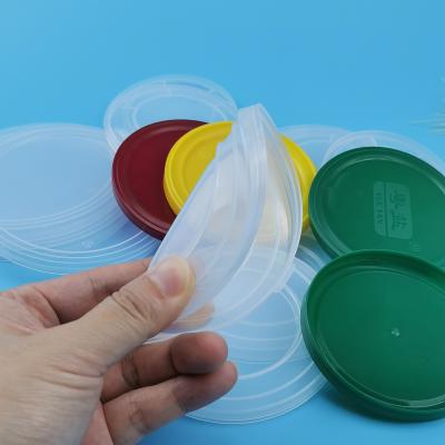 China Clear Recycling Embossed Resuable 73mm PE Plastic Lids for sale