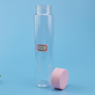China 550ml 29oz Transparent PET Plastic Juice Bottle With Screw Cap for sale