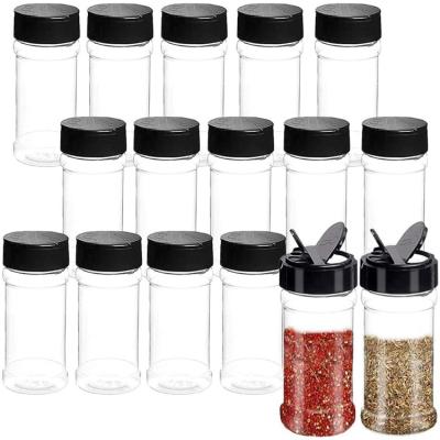 China Cylinder 280ml Clear Plastic Pet Spice Jar Customized Color for sale