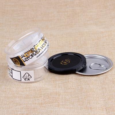 China 65mm Neck Dia 100ml Plastic Food Cans Small Weed Jar for sale
