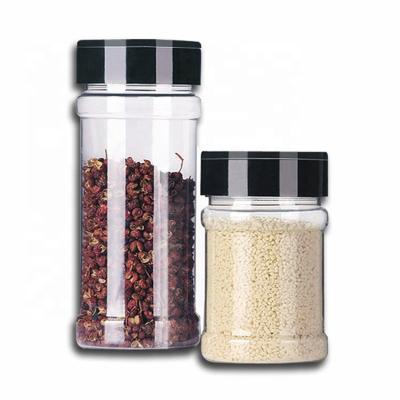 China Cylinder 200ml Clear Plastic Jars For Spice Kitchen Organizer for sale