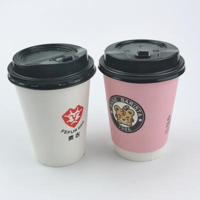 China Custom Disposable Bubble Tea Cups 360ml Round Paper Coffee Cup for sale