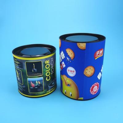 China Biodegradable Snacks Paper Food Cans With Metal Cover for sale