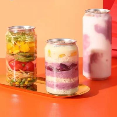China 330ml 500ml 250ml PET Plastic Cans For Beverage Milk Tea for sale