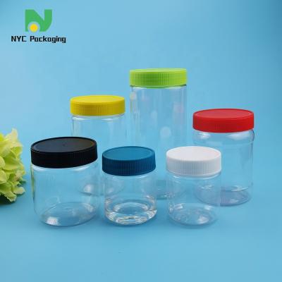 China 360ml 450ml 600ml Plastic Food Jars Peanut Butter Container for sale