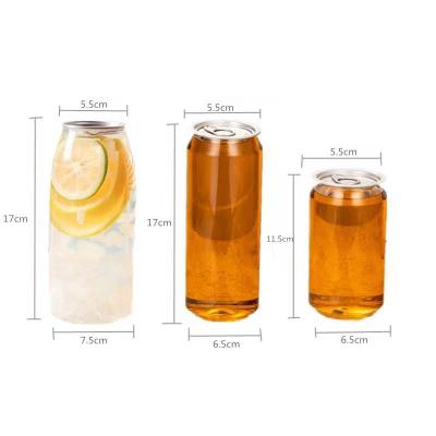 China 210ml 350ml 500ml Clear Plastic Beer Cans / Juice Cans Custom for sale