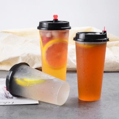 China PET Boba Cups And Lids 32 Oz Plastic Cups With Lids Sample Freely for sale