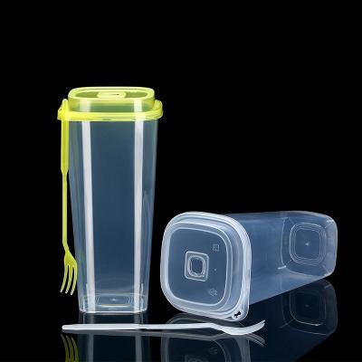 China Square Disposable Plastic Cups With Lids 22oz Bubble Tea Cup Custom Logo for sale