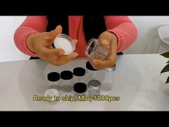 Full capacity Black Plastic Screw Cap Jars For Food Cosmetic Cream
