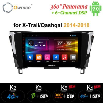 China Ownice Android 9.0 Car DVD multimedia player 8 core k3 k5 k6 for Nissan Qashqai X-Trail 2014 - 2018 4G for sale