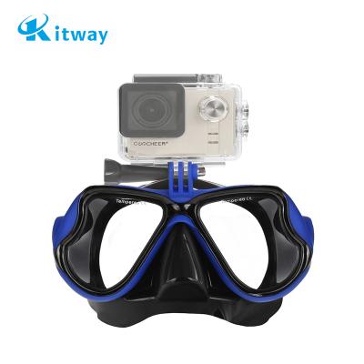 China New Mutli-function Diving Mask Air Mask With Locking For Pro Accessories Go 10 9 8 7 6 5 4 3+ 3 , Black Blue Color X-156-B for sale