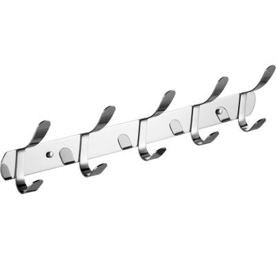 China Wall Mount SS304 Stainless Steel Coat Rack With Polished Brushed Finish Waterproof for sale