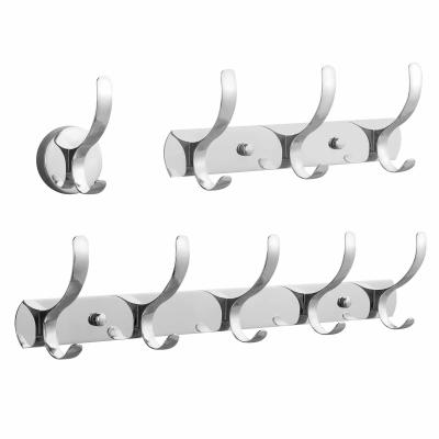 China Modern Stainless Steel Robe Hooks , 8 Hook Wall Mounted Coat Rack For Entryway for sale