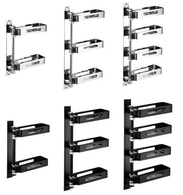 China 3 Tiered Wall Mounted Kitchen Storage Racks 180 Degree Rotatable For Spice Jars for sale