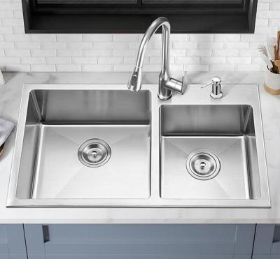 China Modern Stainless Steel Kitchen Sink Double Bowl 18 Gauge For Laundry Room OEM for sale