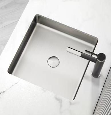 China Brushed SUS304 Square Vessel Sink , Undermount Bathroom Basin Sinks for sale