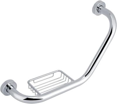 China 135 Degree Angled Bathroom Safety Handles Grab Bar With Matte Black Finish for sale