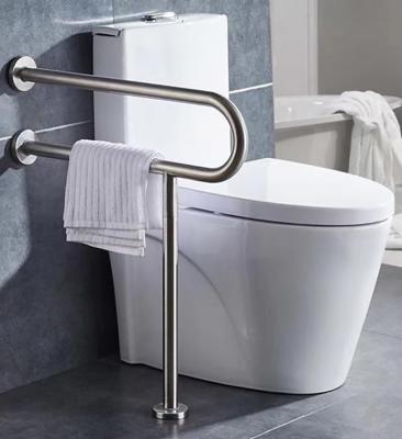 China Rust Proof U Shaped Floor Mounted Grab Bars With Polished Chrome Brushed Nickel for sale