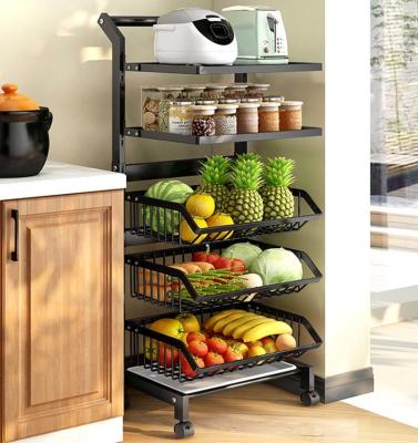 China Multifunctional Freestanding Kitchen Rack , Floor Standing Vegetable Rack Multi Layer for sale