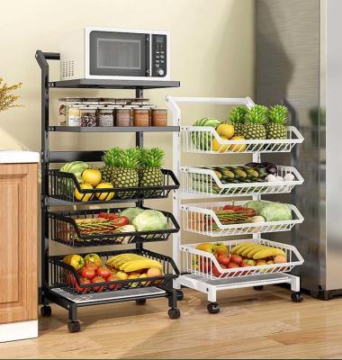 China Multi Layer Freestanding Kitchen Rack 150lbs Floor Standing Vegetable Shelves for sale