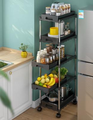China 5 Tiers Freestanding Kitchen Rack , Kitchen Storage Cart For Vegetable ODM for sale