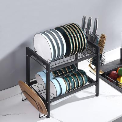 China 2 Layers Countertop Kitchen Rack Stainless Steel OEM 39cm Height For Tableware Drying for sale
