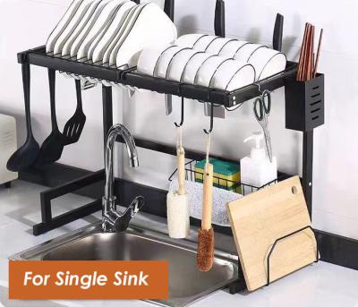 China 2 Tier Dish Dryer Rack Over Sink , 650mm Width Over The Sink Dish Rack 25 Inch ODM for sale