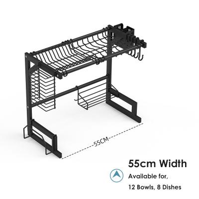 China 55cm Width Stainless Steel Over The Sink Drying Rack 18 Inch Height OEM for sale