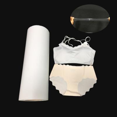 China Elastic Glue Hot Melt Film 150cm Adhesive Polyurethane Film For Panties / Underwear / Bra for sale