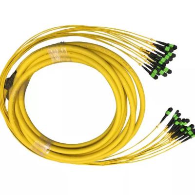 China 72 Cores MPO Trunk Cable Flexible Yellow Color For Data Center Solutions LSZH PVC Super low loss for sale