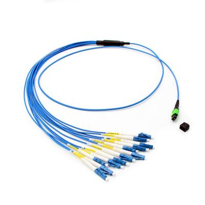 China SENKO Optical Fiber Patch Cord Standard Loss SM G657A MPO-LC UPC Fanout 2.0mm Fiber Optic Trunk Cable for sale