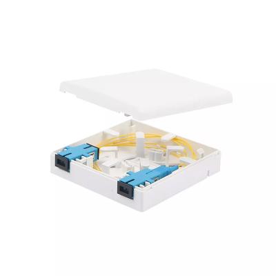 China Fiber Termination Box 2 Ports SC Simplex / LC Duplex Adapter Wall Plate 2F Fiber Face Plate Socket for sale