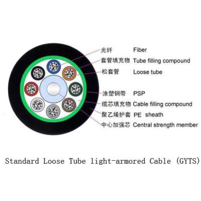 China Flexible Outdoor Fiber Optic Cable Crush Resistance Standard Loose Tube Light - Armored for sale