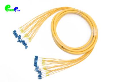 China 24 Cores Pre-terminated patch cable LC / UPC- LC / UPC SM G657A1 9 / 125 with Fanout 2.0mm tail for sale