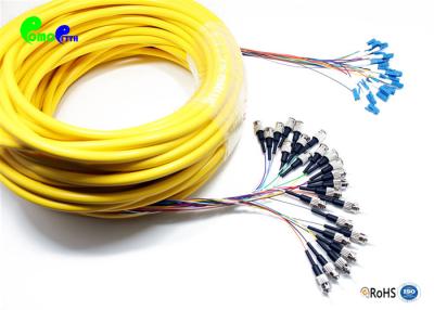 China 24F 0.9mm Pre-terminated cable ST UPC - LC UPC 9/125μm Single Mode Mini Breakout Fibre Optic Patch Cable for sale