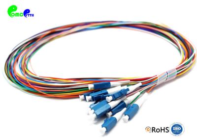 China 12 Fibers 12 Color LC UPC 9 / 125μm Fiber Optic Pigtail Set SM 900μm With LSZH Loose Buffer for sale