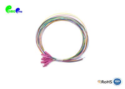 China LC OM4 Fiber Optic Pigtail 12 Colored 12 Fibers  900μm 2m pigtail set  LSZH loos buffer easy to strip for sale