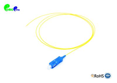 China SC Fibre Optic Pigtail 0.9mm G657A1 9 / 125μm Single Mode Jacket Material Loose buffer easy to strip 2m LSZH for sale
