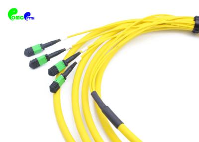 China MPO Trunk Cable Pre - terminated Fanout 3.0mm 48 Cores 9 / 125μm MPO Female - MPO Female OS2 LSZH Yellow for sale