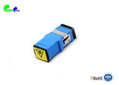 China Auto-obturador plástico azul del adaptador a una cara de la fibra óptica del SC UPC SM con el reborde reducido IL < 0.2dB en venta