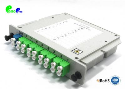 China Plug - In Plastic Fiber Optic PLC Splitter LC APC Connector Module With Wide Operating Wavelength Range for sale